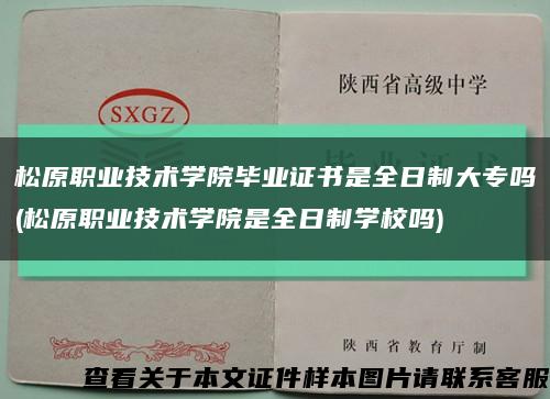 松原職業技術學院畢業證書是全日制大專嗎(松原職業技術學院是全日制學校嗎)縮略圖