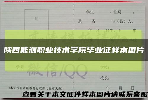 陜西能源職業技術學院畢業證樣本圖片縮略圖
