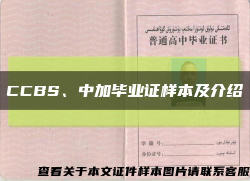 CCBS、中加畢業證樣本及介紹縮略圖