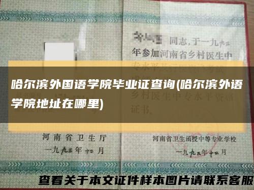 哈爾濱外國語學院畢業證查詢(哈爾濱外語學院地址在哪里)縮略圖