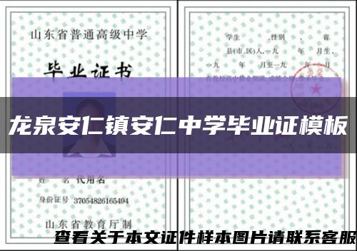 龍泉安仁鎮安仁中學畢業證模板縮略圖