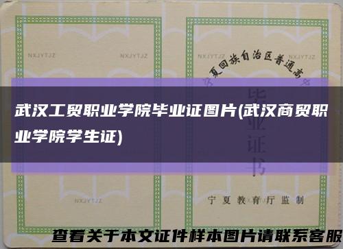 武漢工貿職業學院畢業證圖片(武漢商貿職業學院學生證)縮略圖