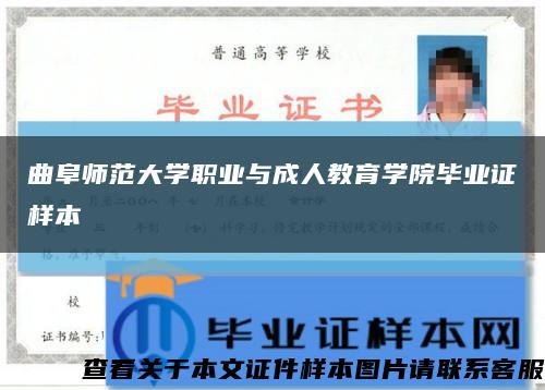 曲阜師范大學職業與成人教育學院畢業證樣本縮略圖