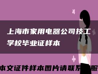 上海市家用電器公司技工學校畢業證樣本縮略圖