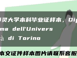 都靈大學本科畢業證樣本，Diploma dell'Università di Torino縮略圖