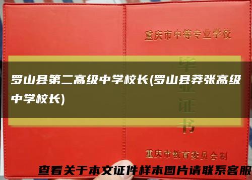 羅山縣第二高級中學校長(羅山縣莽張高級中學校長)縮略圖