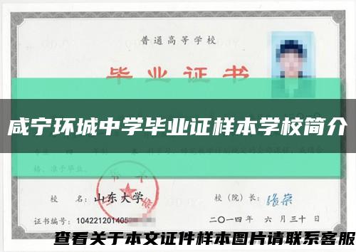 咸寧環城中學畢業證樣本學校簡介縮略圖