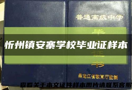 忻州鎮安寨學校畢業證樣本縮略圖