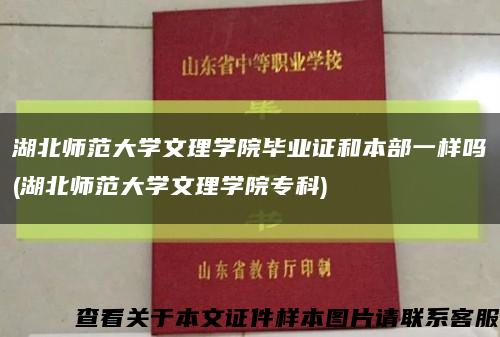 湖北師范大學文理學院畢業證和本部一樣嗎(湖北師范大學文理學院?？?縮略圖