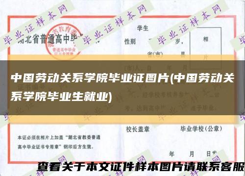 中國勞動關系學院畢業證圖片(中國勞動關系學院畢業生就業)縮略圖