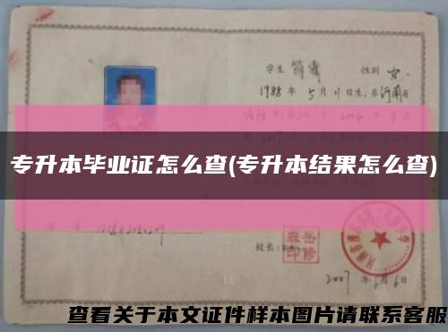 專升本畢業證怎么查(專升本結果怎么查)縮略圖