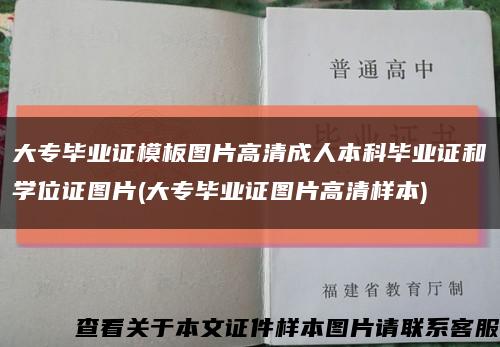 大專畢業證模板圖片高清成人本科畢業證和學位證圖片(大專畢業證圖片高清樣本)縮略圖