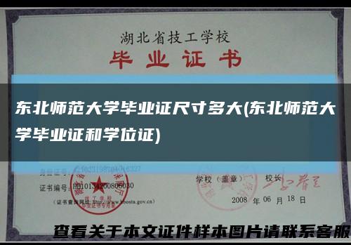 東北師范大學畢業證尺寸多大(東北師范大學畢業證和學位證)縮略圖