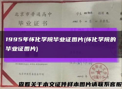1995年懷化學院畢業證圖片(懷化學院的畢業證圖片)縮略圖