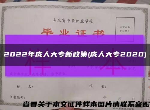 2022年成人大專新政策(成人大專2020)縮略圖