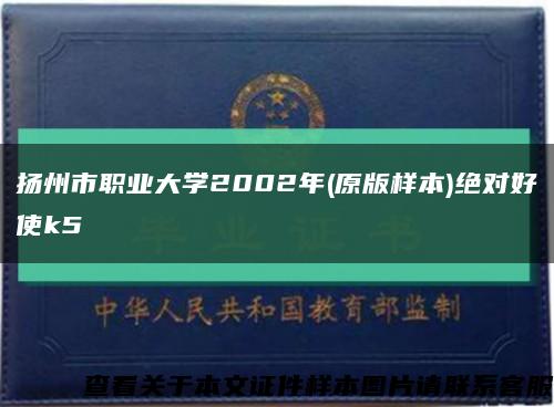 揚州市職業大學2002年(原版樣本)絕對好使k5縮略圖