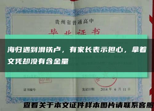 海歸遇到滑鐵盧，有家長表示擔心，拿著文憑卻沒有含金量縮略圖