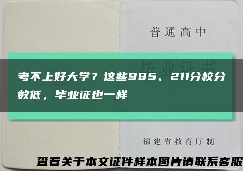 考不上好大學？這些985、211分校分數低，畢業證也一樣縮略圖