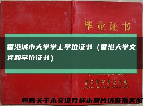 香港城市大學學士學位證書（香港大學文憑和學位證書）縮略圖