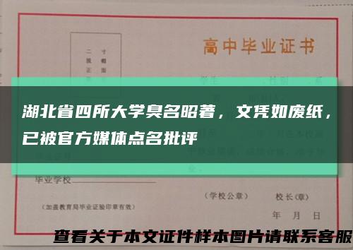 湖北省四所大學臭名昭著，文憑如廢紙，已被官方媒體點名批評縮略圖