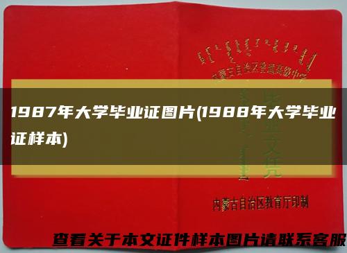 1987年大學畢業證圖片(1988年大學畢業證樣本)縮略圖