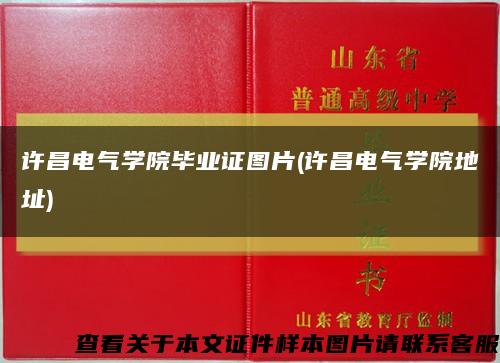 許昌電氣學院畢業證圖片(許昌電氣學院地址)縮略圖
