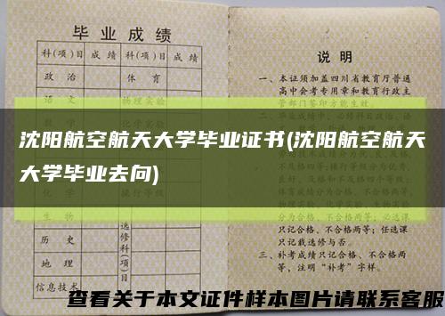 沈陽航空航天大學畢業證書(沈陽航空航天大學畢業去向)縮略圖