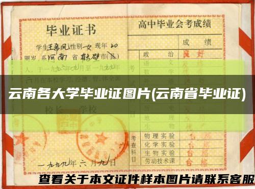 云南各大學畢業證圖片(云南省畢業證)縮略圖