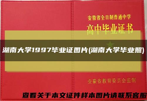 湖南大學1997畢業證圖片(湖南大學畢業照)縮略圖