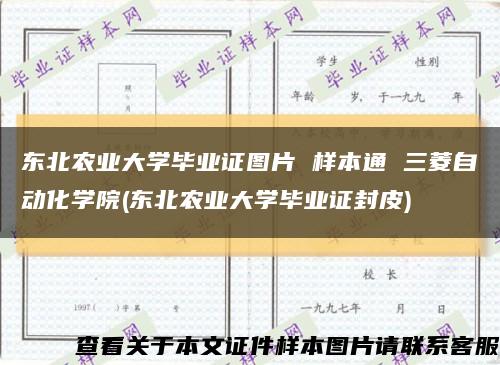 東北農業大學畢業證圖片 樣本通 三菱自動化學院(東北農業大學畢業證封皮)縮略圖