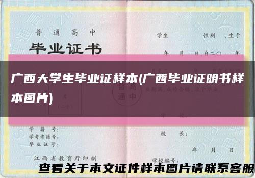 廣西大學生畢業證樣本(廣西畢業證明書樣本圖片)縮略圖