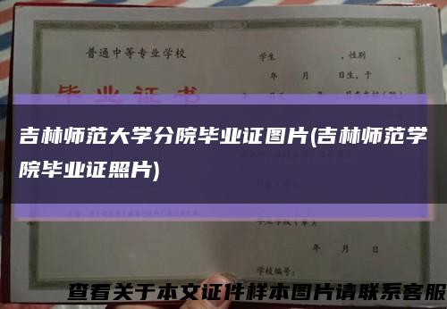 吉林師范大學分院畢業證圖片(吉林師范學院畢業證照片)縮略圖