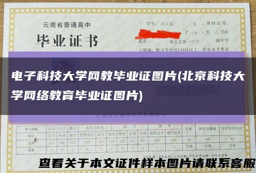 電子科技大學網教畢業證圖片(北京科技大學網絡教育畢業證圖片)縮略圖