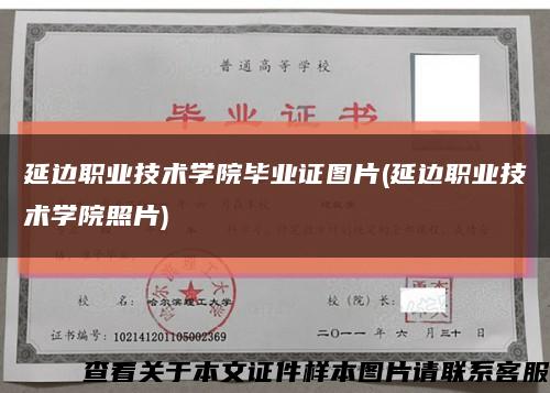 延邊職業技術學院畢業證圖片(延邊職業技術學院照片)縮略圖