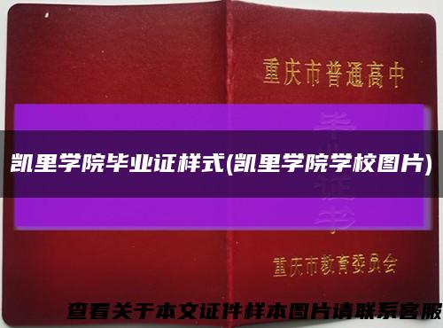 凱里學院畢業證樣式(凱里學院學校圖片)縮略圖