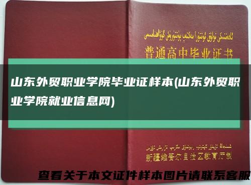 山東外貿職業學院畢業證樣本(山東外貿職業學院就業信息網)縮略圖