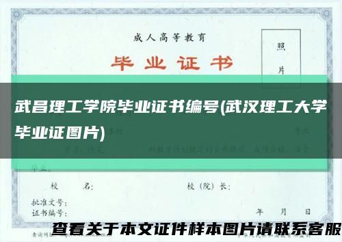 武昌理工學院畢業證書編號(武漢理工大學畢業證圖片)縮略圖