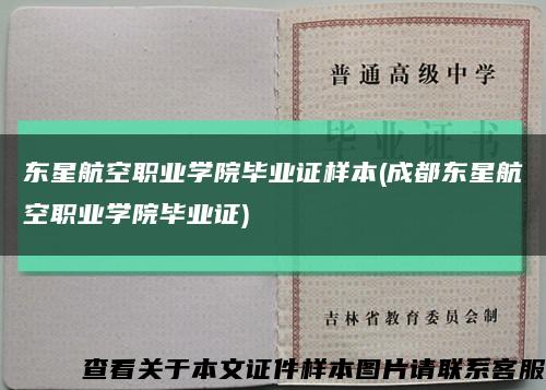 東星航空職業學院畢業證樣本(成都東星航空職業學院畢業證)縮略圖