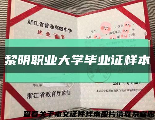 黎明職業大學畢業證樣本縮略圖