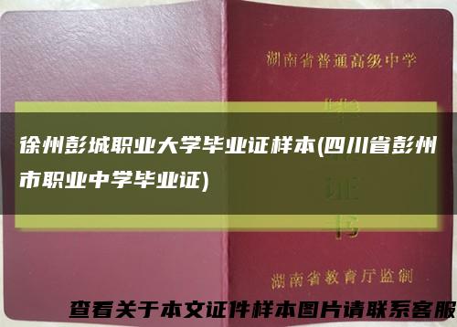 徐州彭城職業大學畢業證樣本(四川省彭州市職業中學畢業證)縮略圖