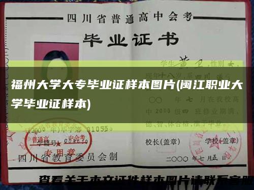 福州大學大專畢業證樣本圖片(閩江職業大學畢業證樣本)縮略圖