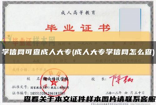 學信網可查成人大專(成人大專學信網怎么查)縮略圖