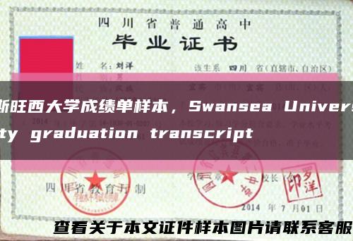 斯旺西大學成績單樣本，Swansea University graduation transcript縮略圖