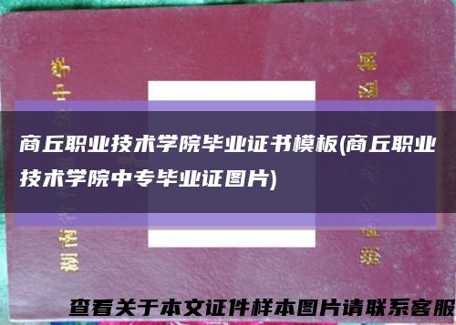商丘職業技術學院畢業證書模板(商丘職業技術學院中專畢業證圖片)縮略圖