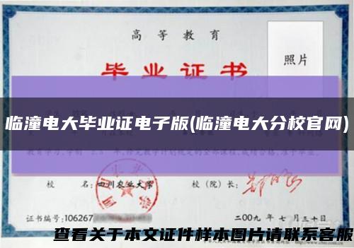 臨潼電大畢業證電子版(臨潼電大分校官網)縮略圖
