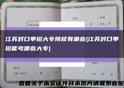 江蘇對口單招大專院校有哪些(江蘇對口單招能考哪些大專)縮略圖