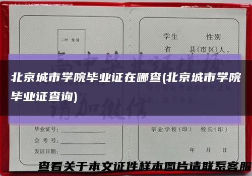 北京城市學院畢業證在哪查(北京城市學院畢業證查詢)縮略圖