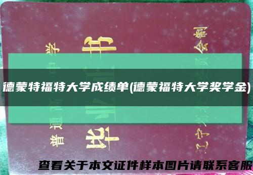 德蒙特福特大學成績單(德蒙福特大學獎學金)縮略圖