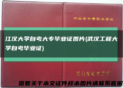 江漢大學自考大專畢業證圖片(武漢工程大學自考畢業證)縮略圖