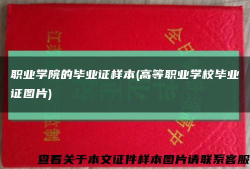 職業學院的畢業證樣本(高等職業學校畢業證圖片)縮略圖